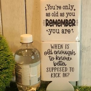 OLD AGE beverage drink holder water beer can NWT set of 2